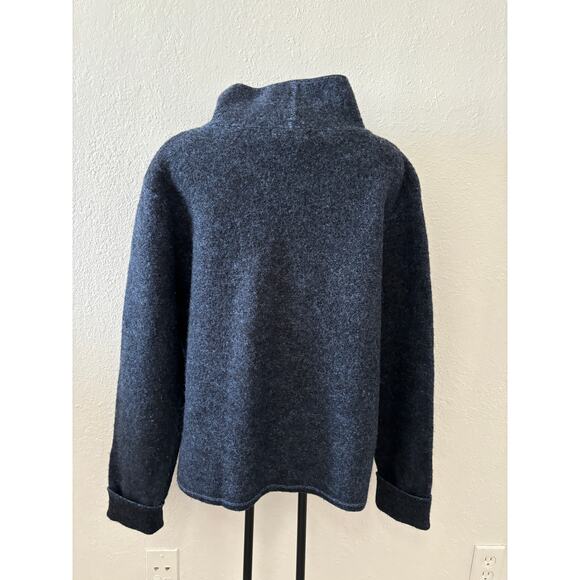 Paraphrase Pure Wool Sweater Cardigan Womens Size Large Blue Cabincore - Picture 2 of 4